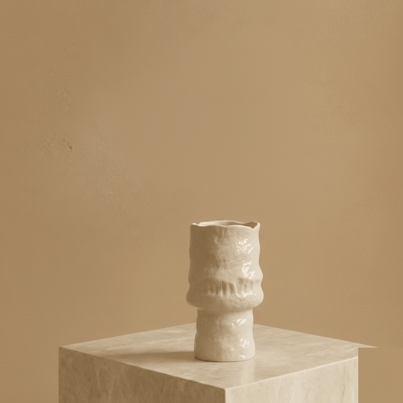 Retro Keramikvase — Nordischer Akzent mit organischer Form