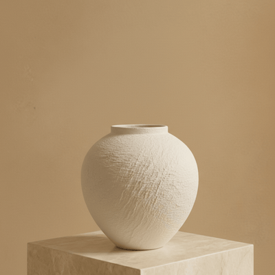 Wabi-Sabi Rundvase — Handgefertigte Keramik
